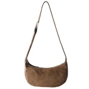 Mint Velvet Brown Suede Western Buckle Sling Bag